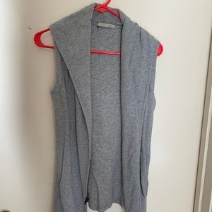 Gray Zippered Long Sweater Vest XS